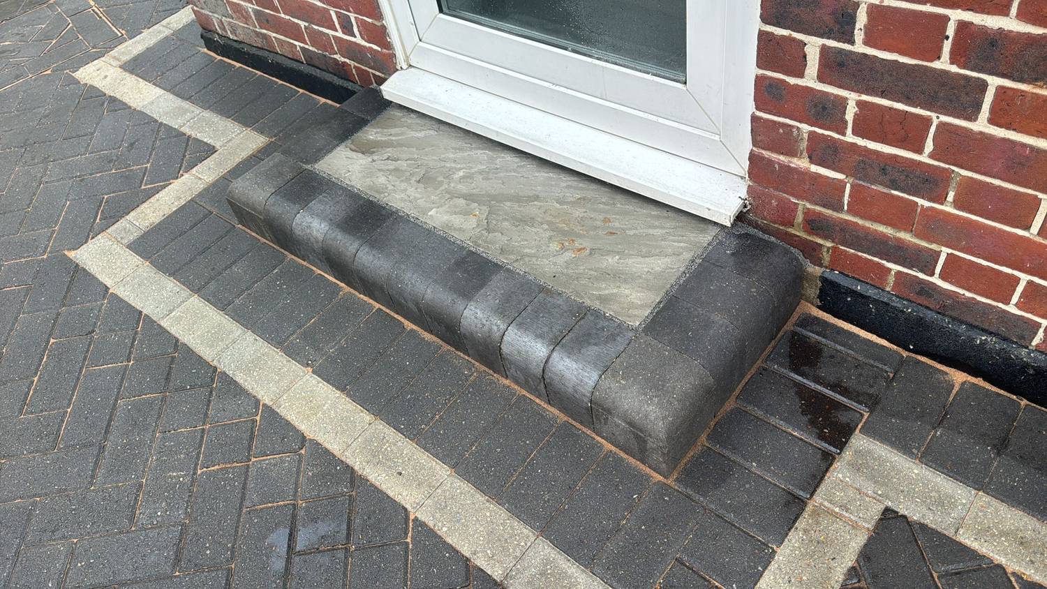 Brick and porcelain step